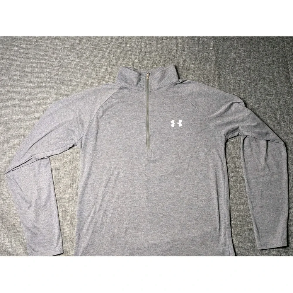 Under Armour Mens‎ Quarter Zip Jacket Gray Loose Heat Gear Size Medium